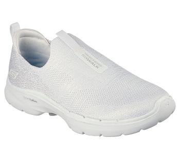 White Skechers GOwalk 6 - Glimmering | 6398K_USA