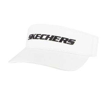 White Skechers Logo Sun Visor | 28193_USA