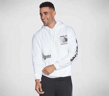 White Skechers SKX Global Hoodie | 2912A_USA