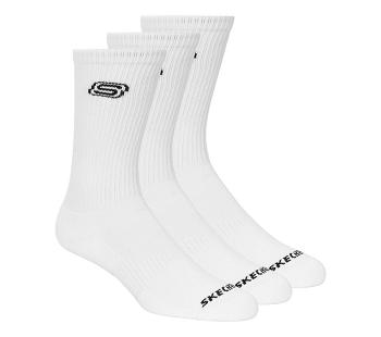 White Skechers Solids Crew - 3 Pack | 20874_USA