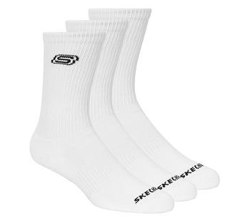 White Skechers Solids Crew - 3 Pack | 3384W_USA