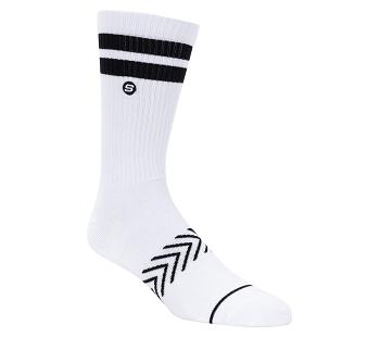 White Skechers Varsity Crew - 1 Pair | 1737G_USA
