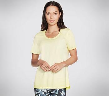 Yellow Skechers Diamond Wash Hatha Scoop Neck Tunic | 4697D_USA